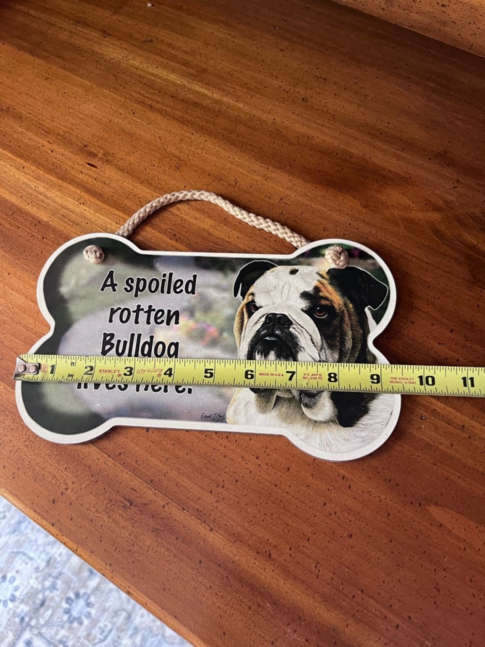 English Bulldog Bone-Shaped Hanging Sign - Picture 4 of 5